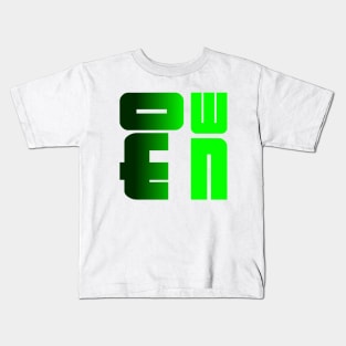 Owen, name, typography Kids T-Shirt